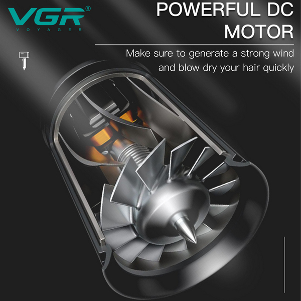 Фен профессиональный VGR V-400, 3 уровня обдува, 3 уровня температуры, насадка-концентратор