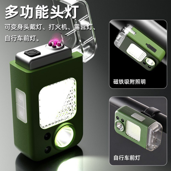 Фонарь налобный MULTIFUNCTIONAL YM-T618-LED+COB, Motion Sensor, Li-Ion аккум., зажигалка, ЗУ Type-C, Box