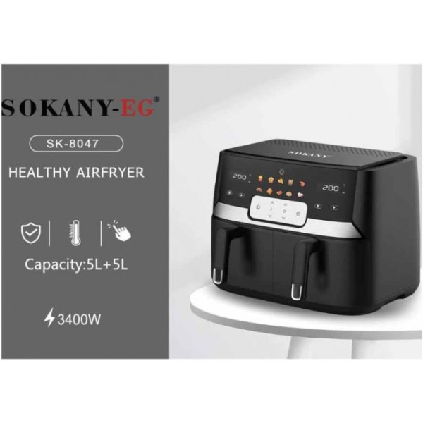Мультипіч (Аерогриль) Sokany SK-ZG-8047 1700+1700Вт 5+5л Аерофритниця Аерогриль Запікання