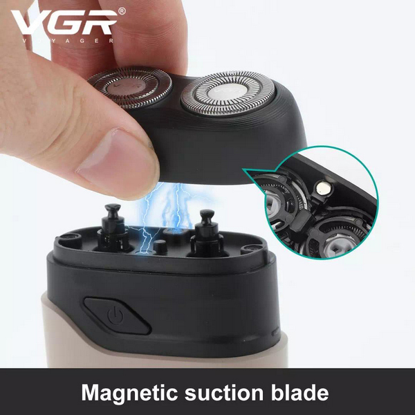 Электробритва VGR V-345 GREY, роторная, IPX7