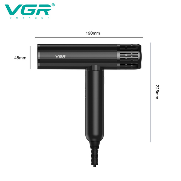 Фен професійний VGR V-427, 4 рівні обдування, 3 рівні температури, 11000 RPM, 3 насадки