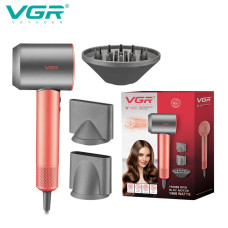 Фен профессиональный VGR V-440, 3 уровня обдува, 3 уровня температуры, 11000 RPM 3 насадки