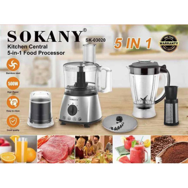 Кухонный многофункциональный блендер 5 в 1 Sokany SK-03020, 500Вт