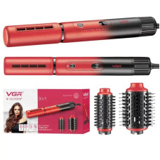 Профессиональный стайлер фен щетка 3в1 для укладки волос 3в1 VGR V-489 RED 1300 Вт