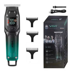 Профессиональный триммер VGR V-964 GREEN, 7000 RPM, 4 насадки, LED display