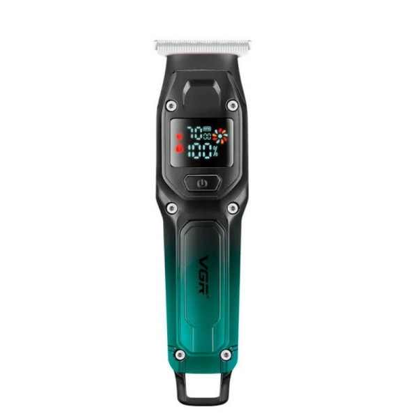 Профессиональный триммер VGR V-964 GREEN, 7000 RPM, 4 насадки, LED display