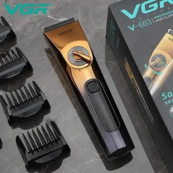 Машинка акумуляторна для стрижки VGR V-663 6 насадок
