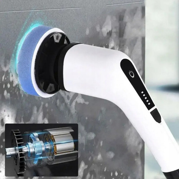 Беспроводная щетка - беспроводная электрощетка для влажной уборки Cleaning Brush, 9 насадок