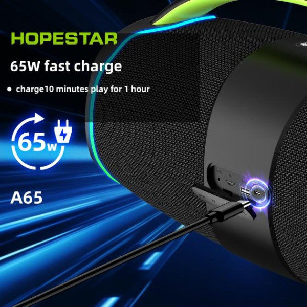 Портативна бездротова колонка з мікрофоном Bluetooth Hopestar A65 BT5.3, 300W, TWS, AUX/TF/USB, IPX6, 8h, 30000mAh