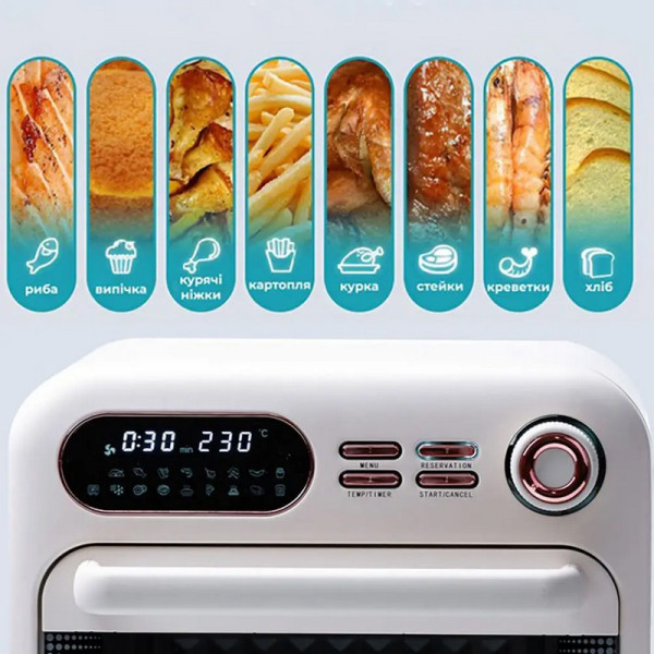 Духовка электрическая Sokany SK-10003 1800Вт, 18л, 80–200 °C Аэрофритюрница / Фритюрница без масла