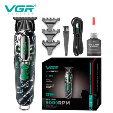 Триммер V-260 GREEN, 3 насадки, 2000mAh, 9000 RPM, LED display