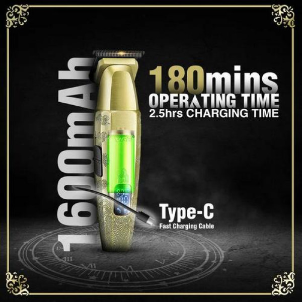 Триммер V-265, 4 насадки, 1600mAh, 8000 RPM, LED display