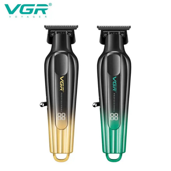 Триммер VGR V-935 GOLD - BLUE, 5 насадок, 7000 RPM, LED display