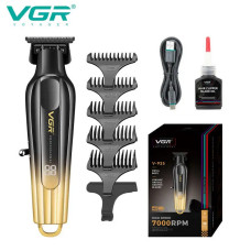 Триммер VGR V-935 GOLD - BLUE, 5 насадок, 7000 RPM, LED display