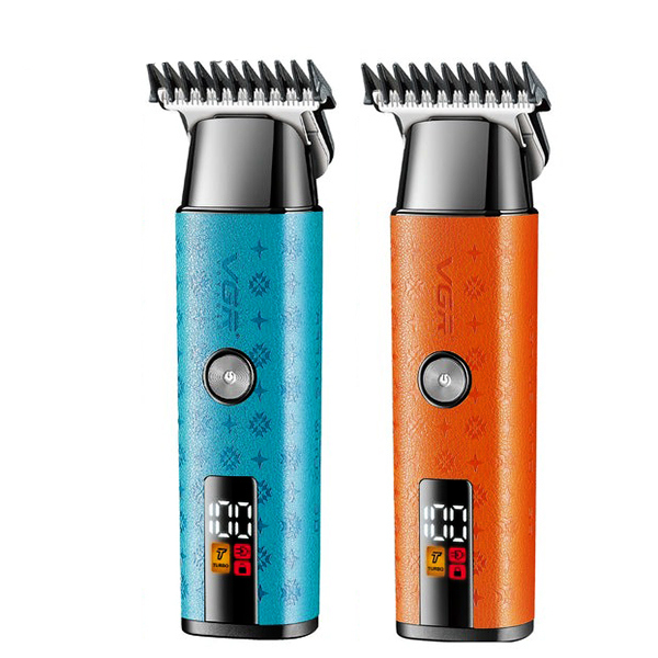 Триммер VGR V-943 BLUE - ORANGE, 3 насадки, LED-дисплей