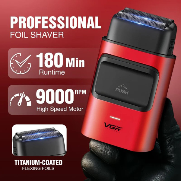 Электробритва VGR V-307 шейвер, двойное лезвие, 2000mAh, 9000 RPM
