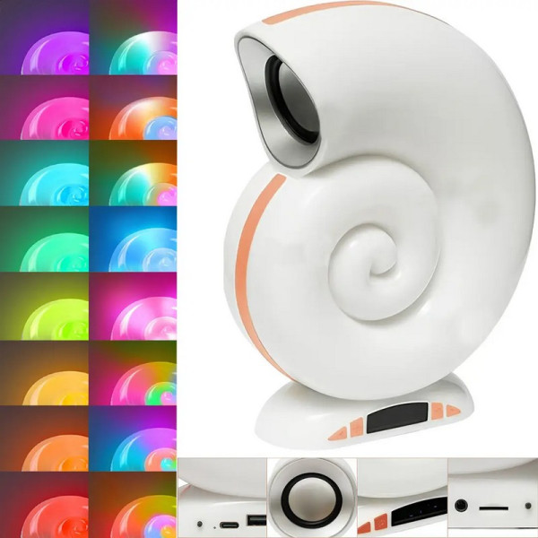 Бездротова Bluetooth колонка/нічник з годинником, будильником і RGB підсвічуванням Light Sound Machine N70