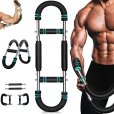 Портативный тренажер для плеч/груди/трицепсов Twister Arm Trainer, 40-100lb регулируемая силовая твистер-штанга, обновленный 6в1 домашний тренажерный зал с антискользящим покрытием