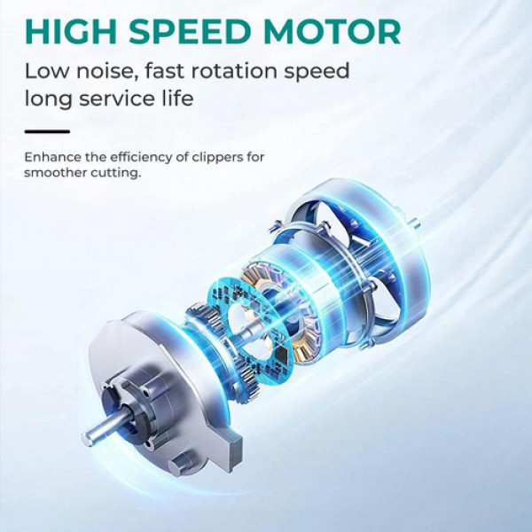 Аккумуляторная машинка для стрижки (clipper) VGRV-273 GREEN, 6 насадок, 8000 RPM, 3000 mAh, LED display