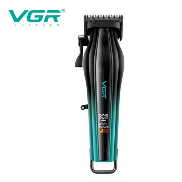 Аккумуляторная машинка для стрижки (clipper) VGRV-273 GREEN, 6 насадок, 8000 RPM, 3000 mAh, LED display