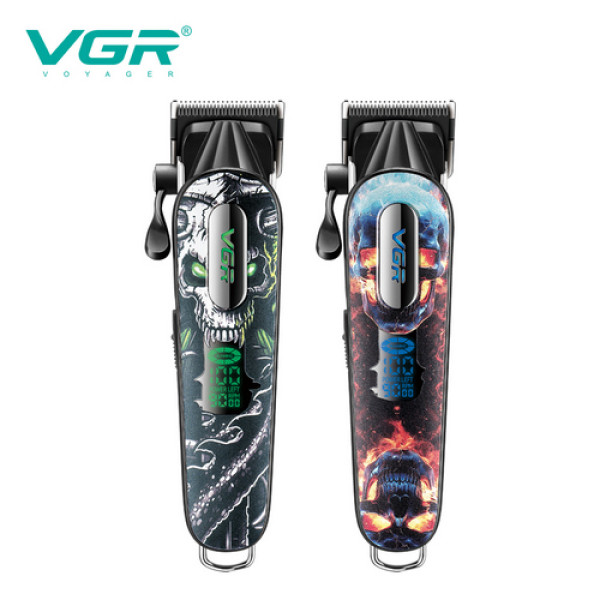 Аккумуляторная машинка для стрижки (clipper) VGR V-279 GREEN, 6 насадок, 9000 RPM, 2500 mAh, LED display