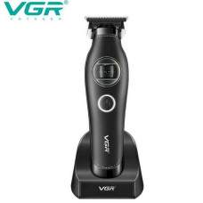 Триммер VGR V-880T BLACK, EXTERNAL ROTOR MOTOR, MIM BLADE, 4 насадки, док-станция
