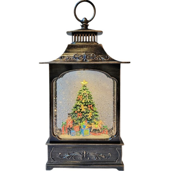 Новогодний ночник "Винтажный фонарь" с эффектом снегопада и подстветкой XMAS WDL-24061D
