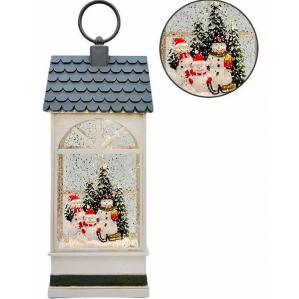 Новогодний ночник "Фонарь" с эффектом снегопада и подстветкой XMAS WDL-24074B