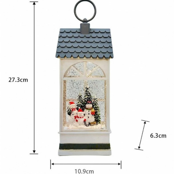 Новогодний ночник "Фонарь" с эффектом снегопада и подстветкой XMAS WDL-24074B