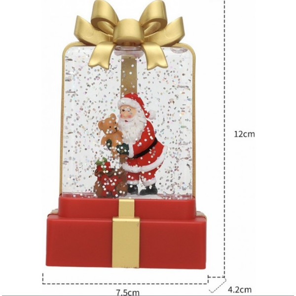Новогодний ночник "Подарок" с эффектом снежного вихря и LED подсветкой XMAS WDL-25010A