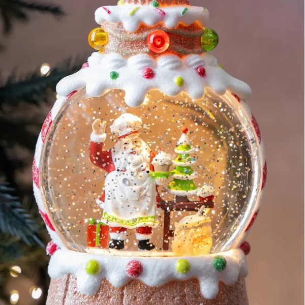 Новогодний ночник "Кекс" с подсветкой и эффектом сверкающего снега XMAS WDL-25015A