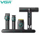 Профессиональный комплект VGR STEPLERSS PRO 4 IN 1 BLACK, машинка для стрижки (Clipper), триммер, электробритва, фен