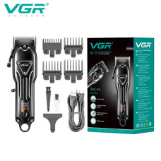 Аккумуляторная машинка для стрижки (clipper) VGR V-051, 4 насадки, 2500 mAh, LED display
