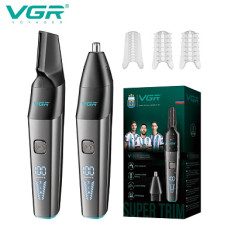 Триммер VGR 2 в 1 V-603, 2 насадки (для носа и волос), IPX5