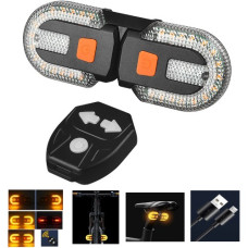 Велолихтар FY-1825 STOP (yellow) Li-Ion аккумулятор с указанием поворотов ЗУ microUSB Box