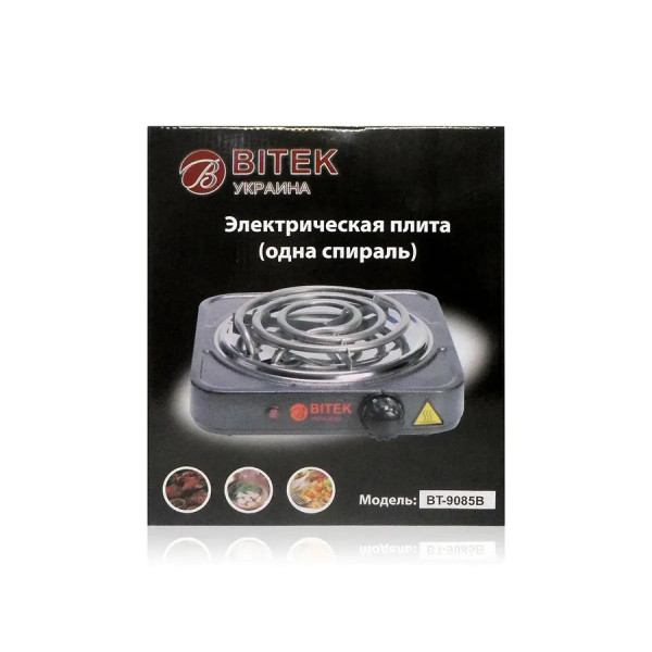 Электроплита 1 спираль 1000Вт 138мм BITEK BT-9085B