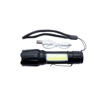 Фонарь ручной WT-039 Micro-usb Zoom 1 Cob Powerbank