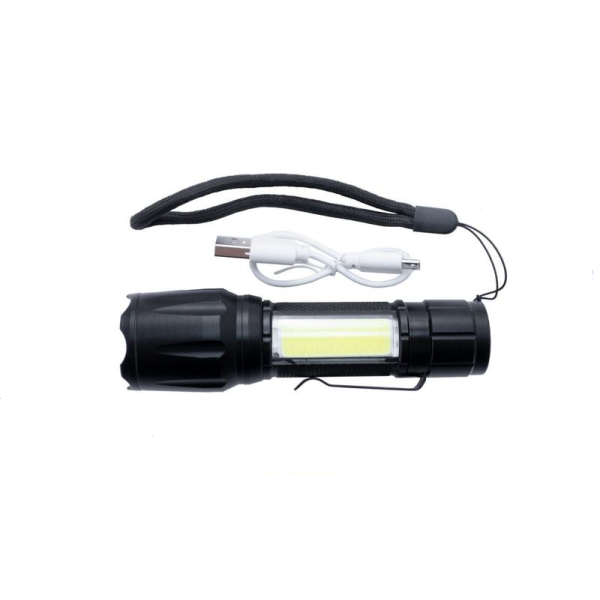 Фонарь ручной WT-039 Micro-usb Zoom 1 Cob Powerbank