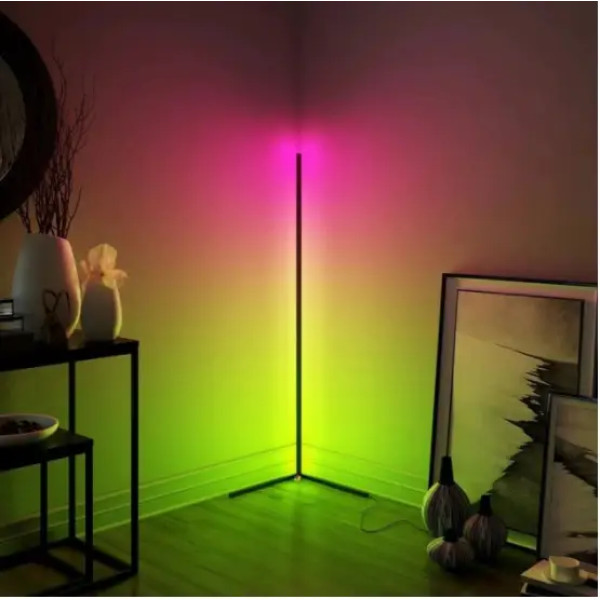 Кутова LED RGB Bluetooth лампа торшер із сенсорним пультом та управління додатком EL-2188