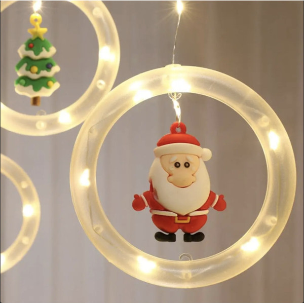 Xmas штора Кольца с фигурами 3mx70cm 110L W Белая