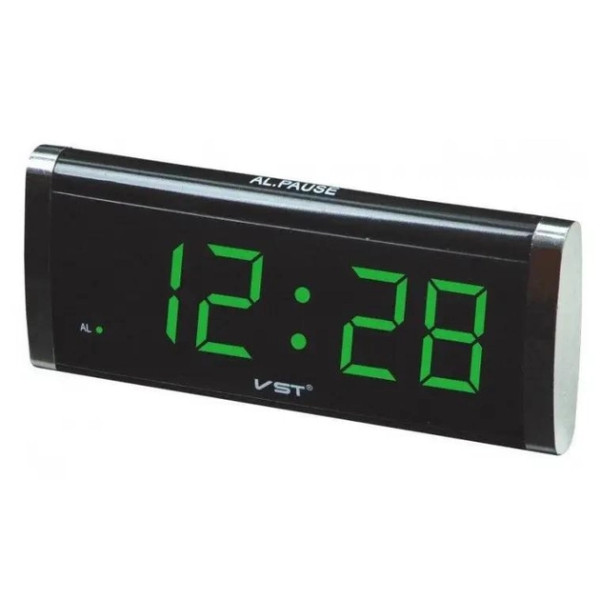 Годинник мережевий VST-730-2 зелений 220V