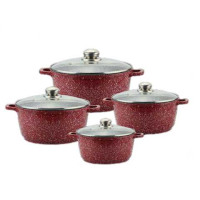 Набір каструль із гранітним антипригарним покриттям Benson BN-380 (8 предметів)