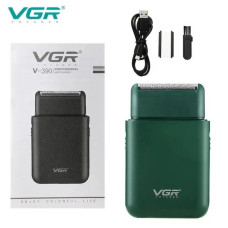Мужская аккумуляторная электробритва VGR V-390 GREEN  шейвер для сухого и влажного бритья, Waterproof, выдвижной триммер.