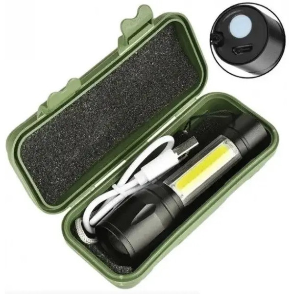 Ліхтарик ручний BL-511 XPE+COB LED/ZOOM /micro USB/BOX