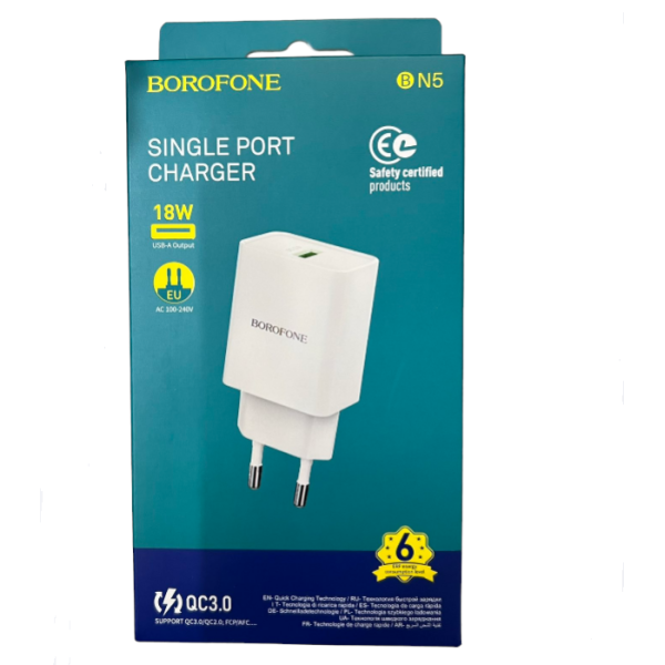 Блочок BOROFONE BN5 USB QC3.0 18w (140)