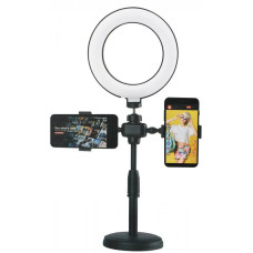 Кільцева Led лампа Ring Light 16 см на круглому штативі з 2 тримачами (40)