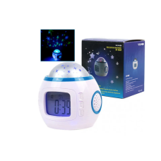 Музыкальный ночник-проектор звездное небо 1038 LK2303-17 (с часами и будильником)