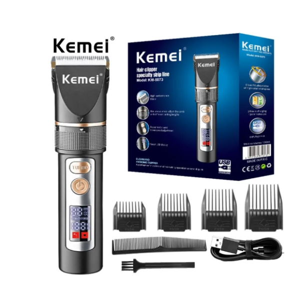 Машинка для стрижки волос с ЖК-дисплеем KEMEI KM-5073 