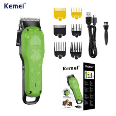 Машинка для стрижки животных Kemei Km-Cw10 USB зарядка с мультяшными зелеными машинка (40)