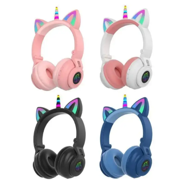 Наушники CAT с кошачьими ушками STN-27 Bluetooth (ЧЕРНЫЙ, СИНИЙ) (60)